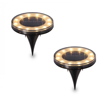 KIT 2 LUCI LAMPADE SOLARI TONDE DA GIARDINO