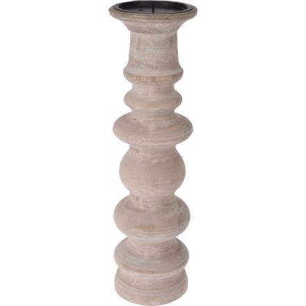 PORTACANDELE IN LEGNO MANGO 9X36CM